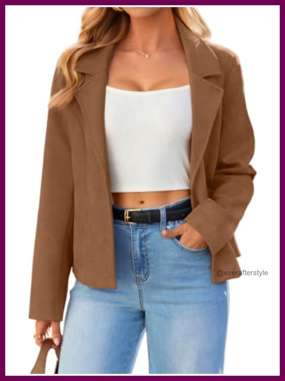 Faux Suede Lightweight Cropped Jacket Open Front Notch Lapel Casual